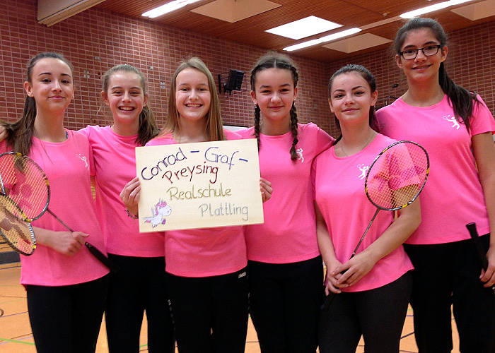 Badminton-Mannschaft der Staatlichen Realschule Plattling Bayerischer Meister